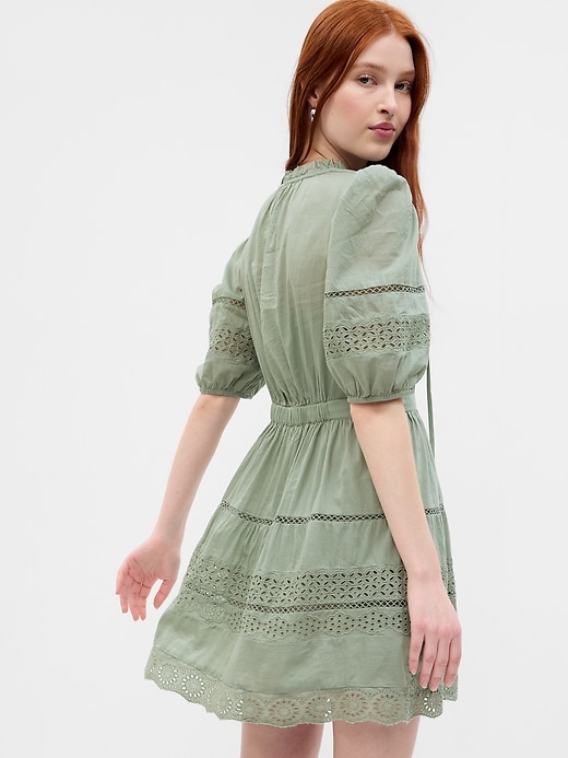 Image number 2 showing, Puff Sleeve Lace Mini Dress