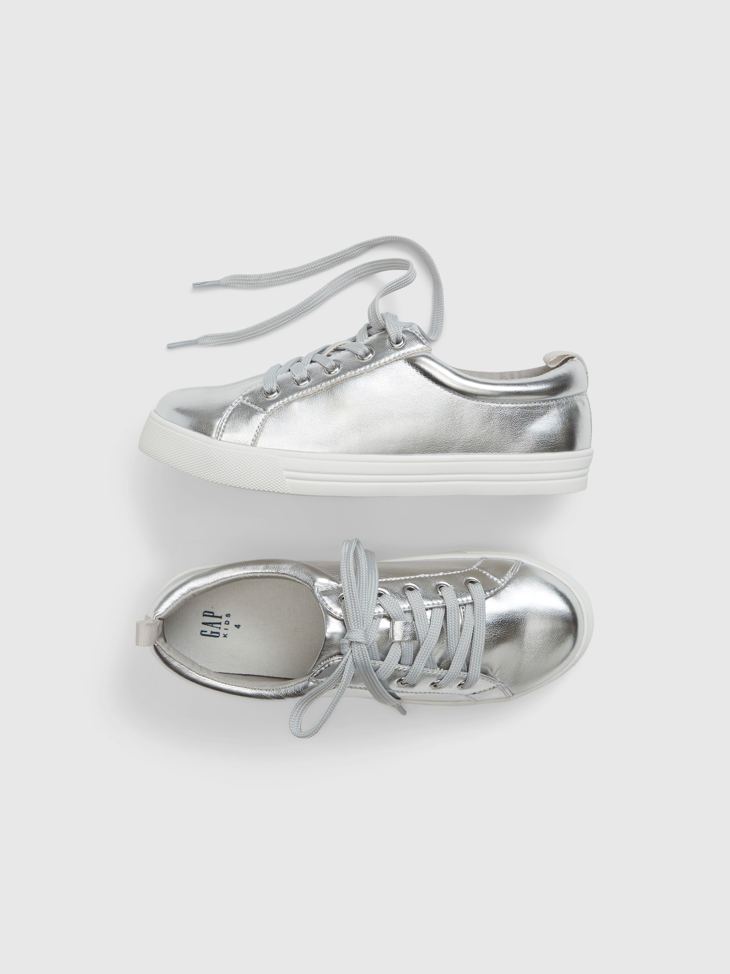 Gap Kids Metallic Sneakers gray. 1