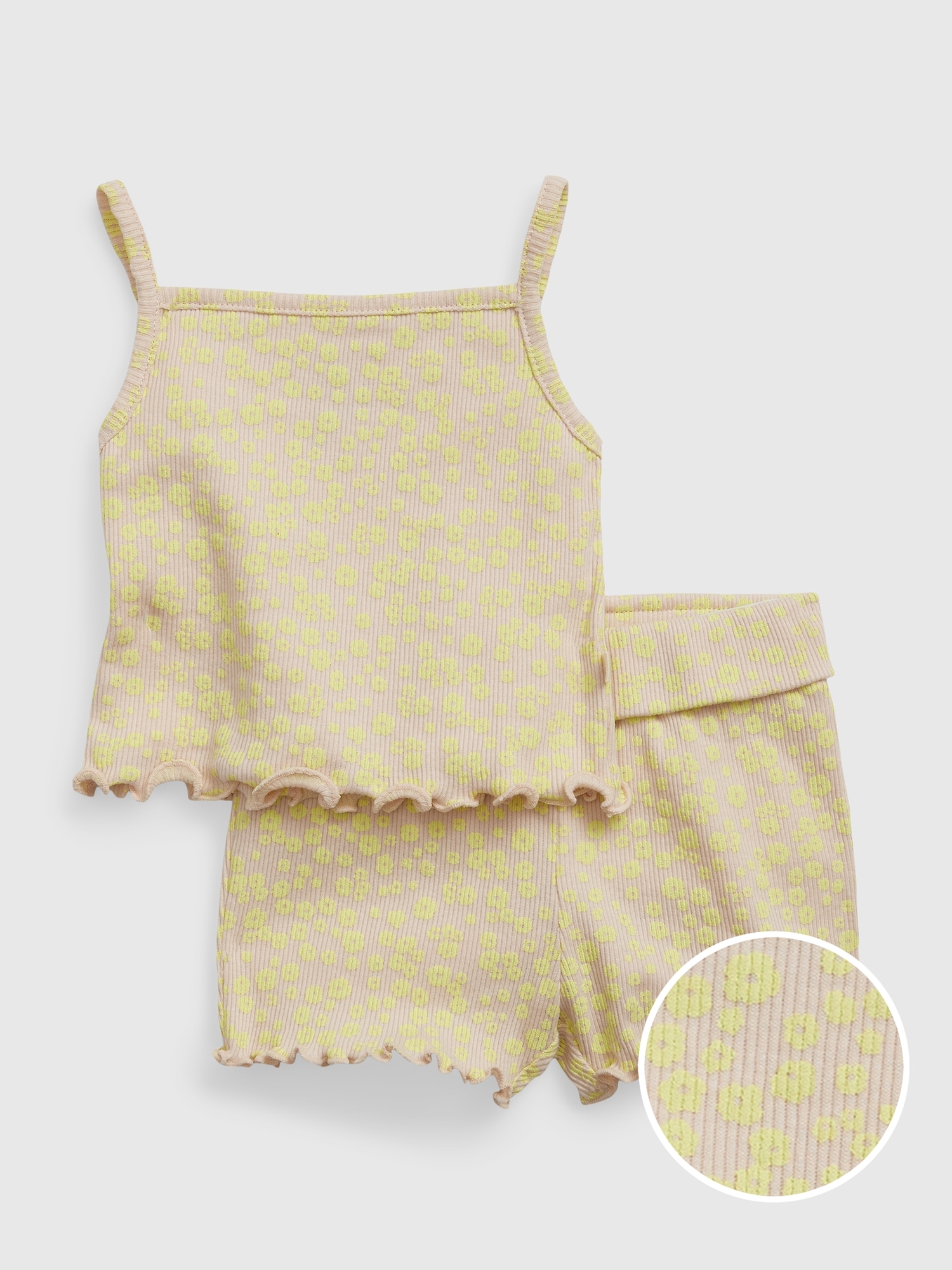 Gap Baby 100% Organic Cotton Mix and Match Rib Outfit Set beige. 1