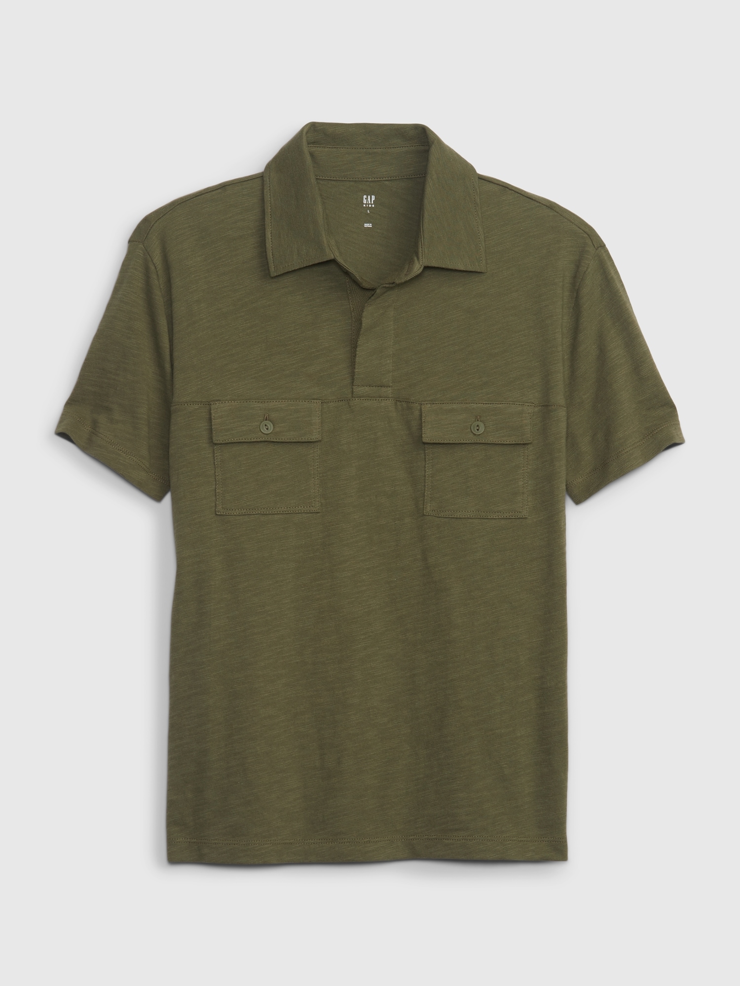 Gap Kids Cotton Polo Shirt green. 1