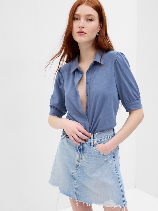 Image number 3 showing, Puff Sleeve Shirt