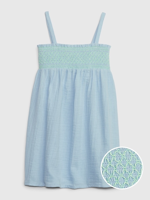 Image number 1 showing, Toddler Crinkle Gauze Smocked Dress