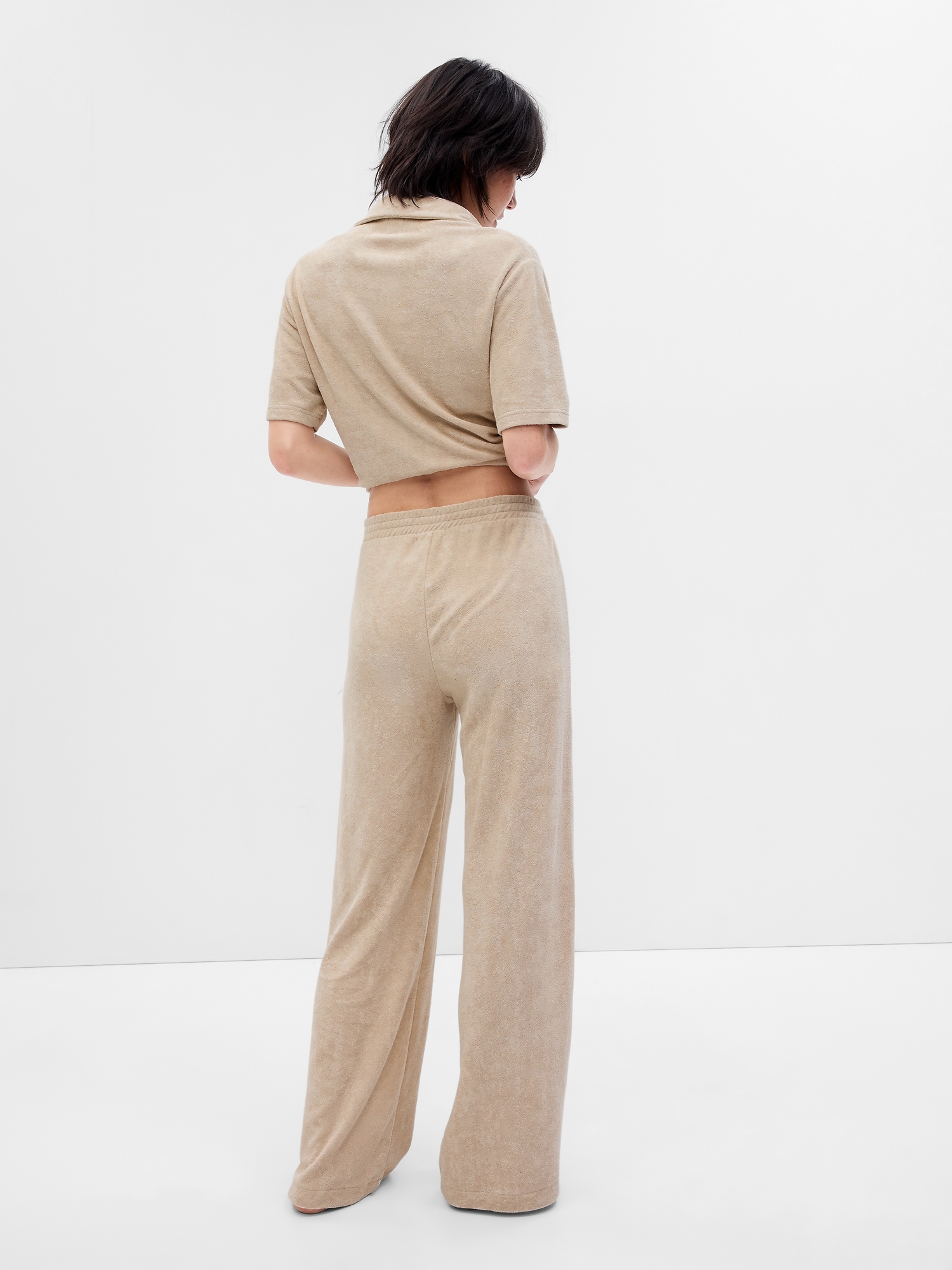 Towel Terry Wide Leg Pants | Gap