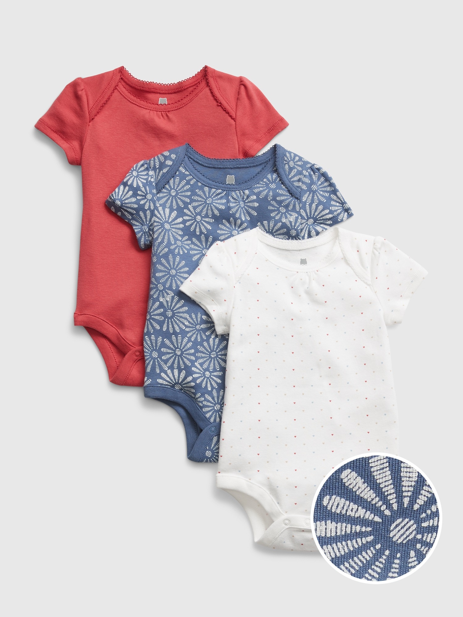Baby Printed Bodysuit (3Pack) Gap