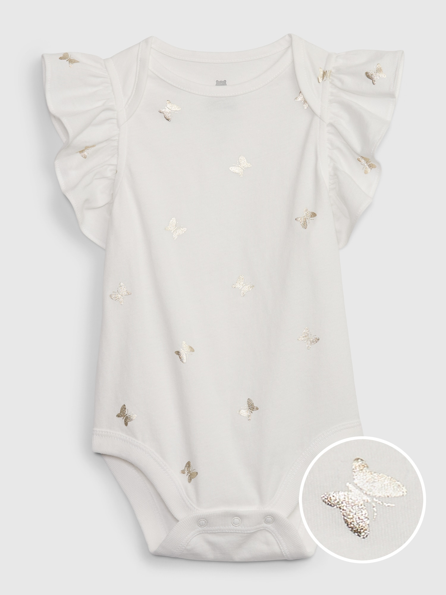Baby 100% Organic Cotton Mix and Match Flutter Sleeve Bodysuit