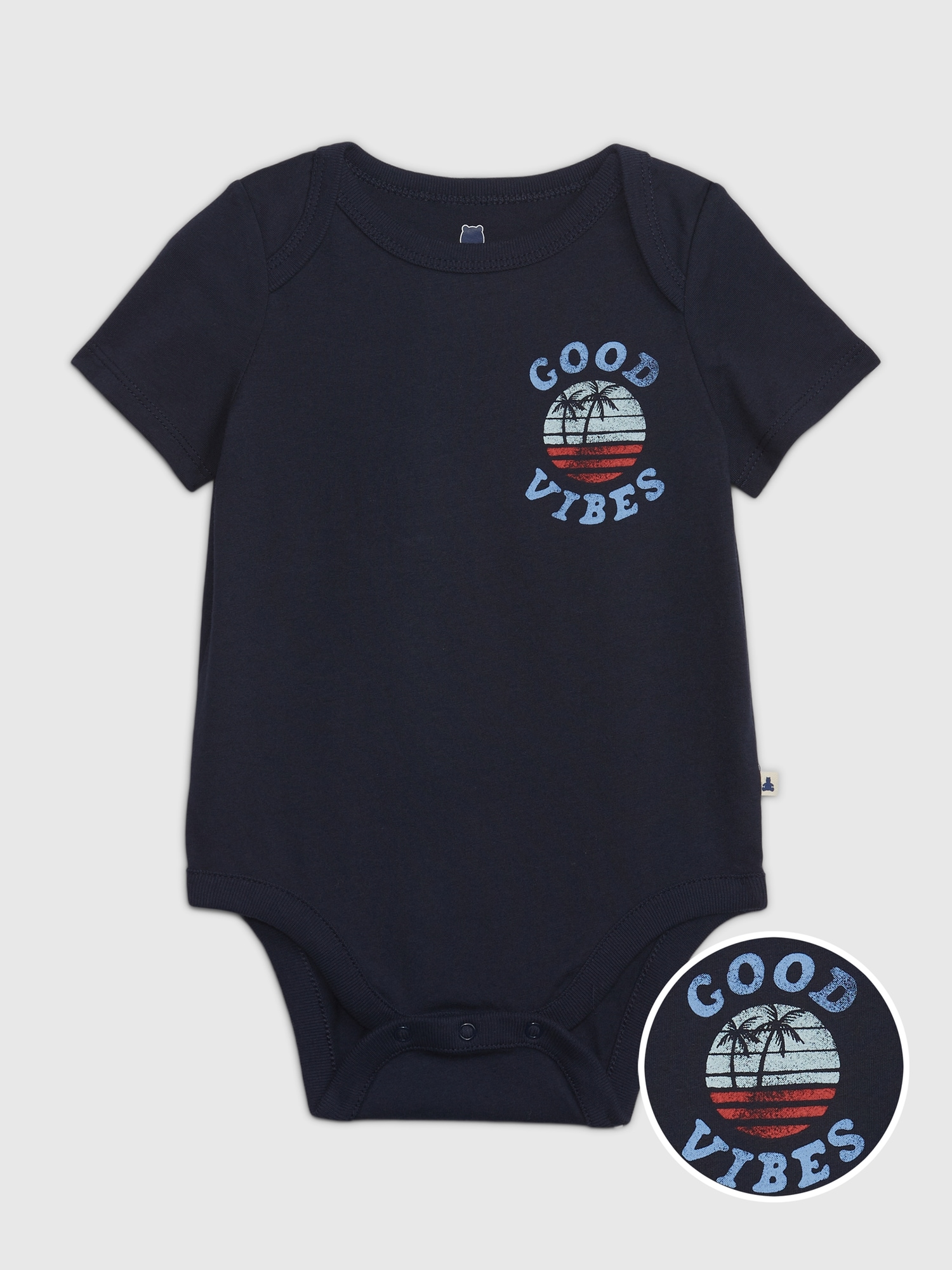 Gap Baby Organic Cotton Mix and Match Graphic Bodysuit blue. 1