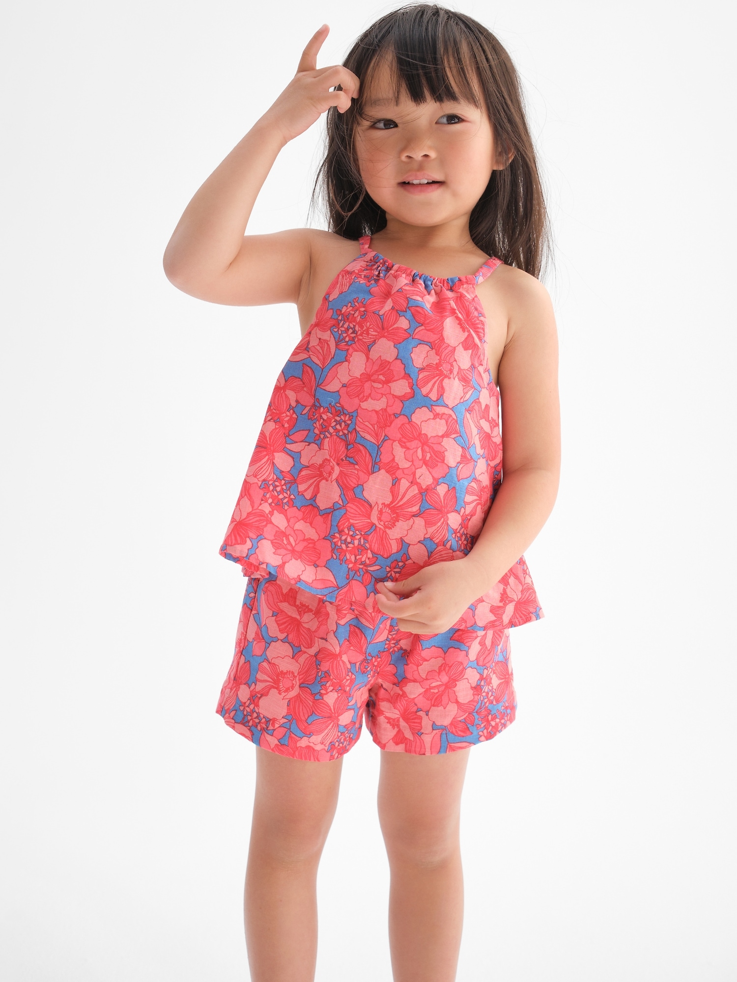 Gap Toddler Linen-Cotton Halter Outfit Set red. 1