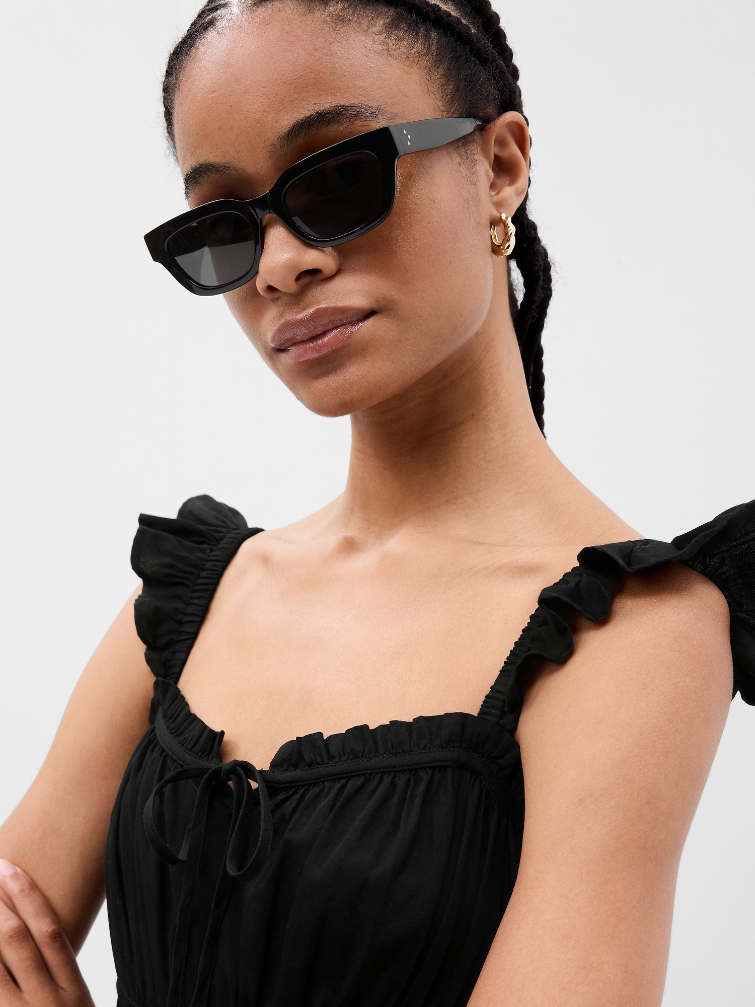 Flutter Sleeve Cinch Waist Mini Dress Gap