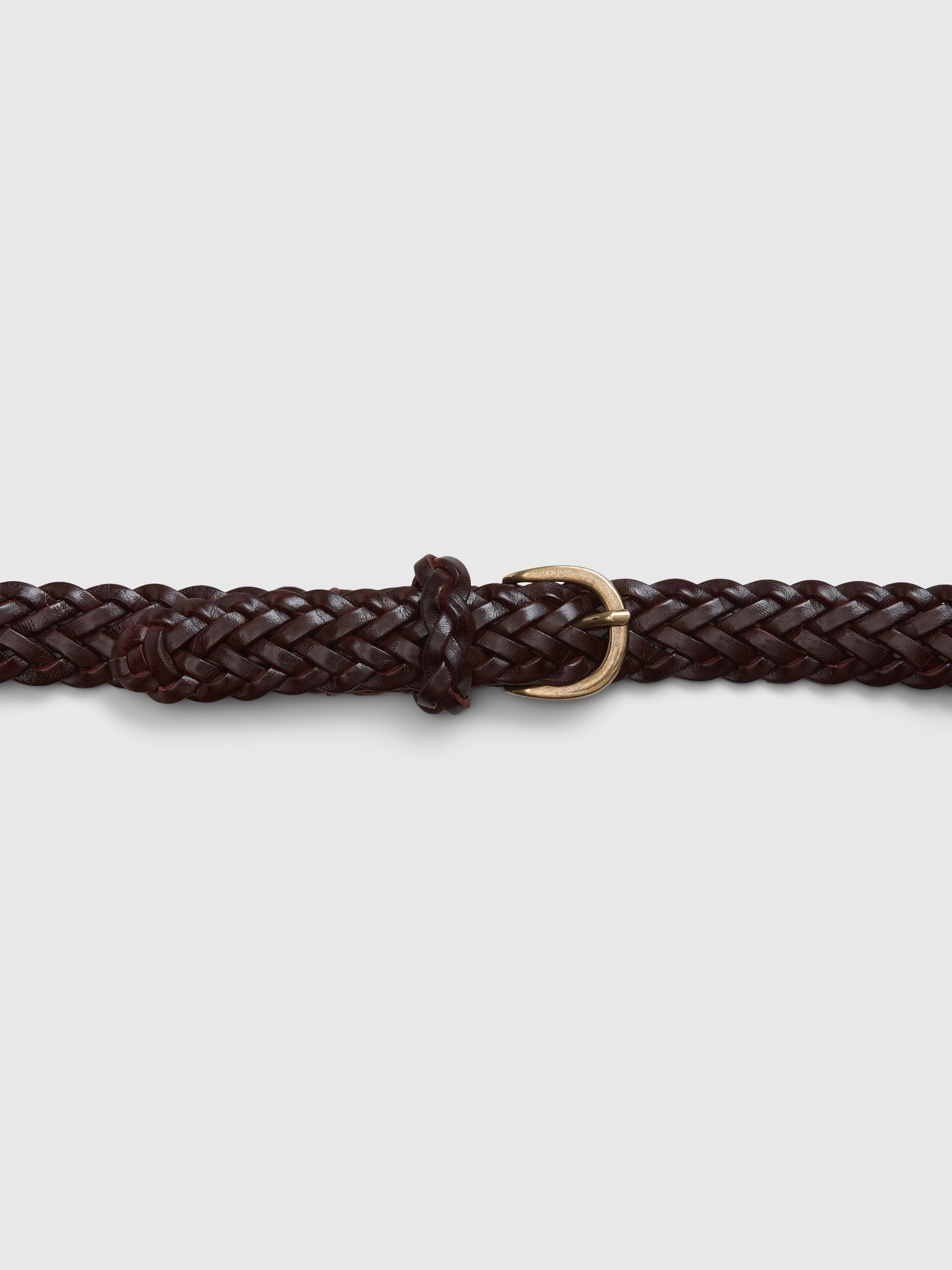 Braided belt in black leather, Quality full grain leather