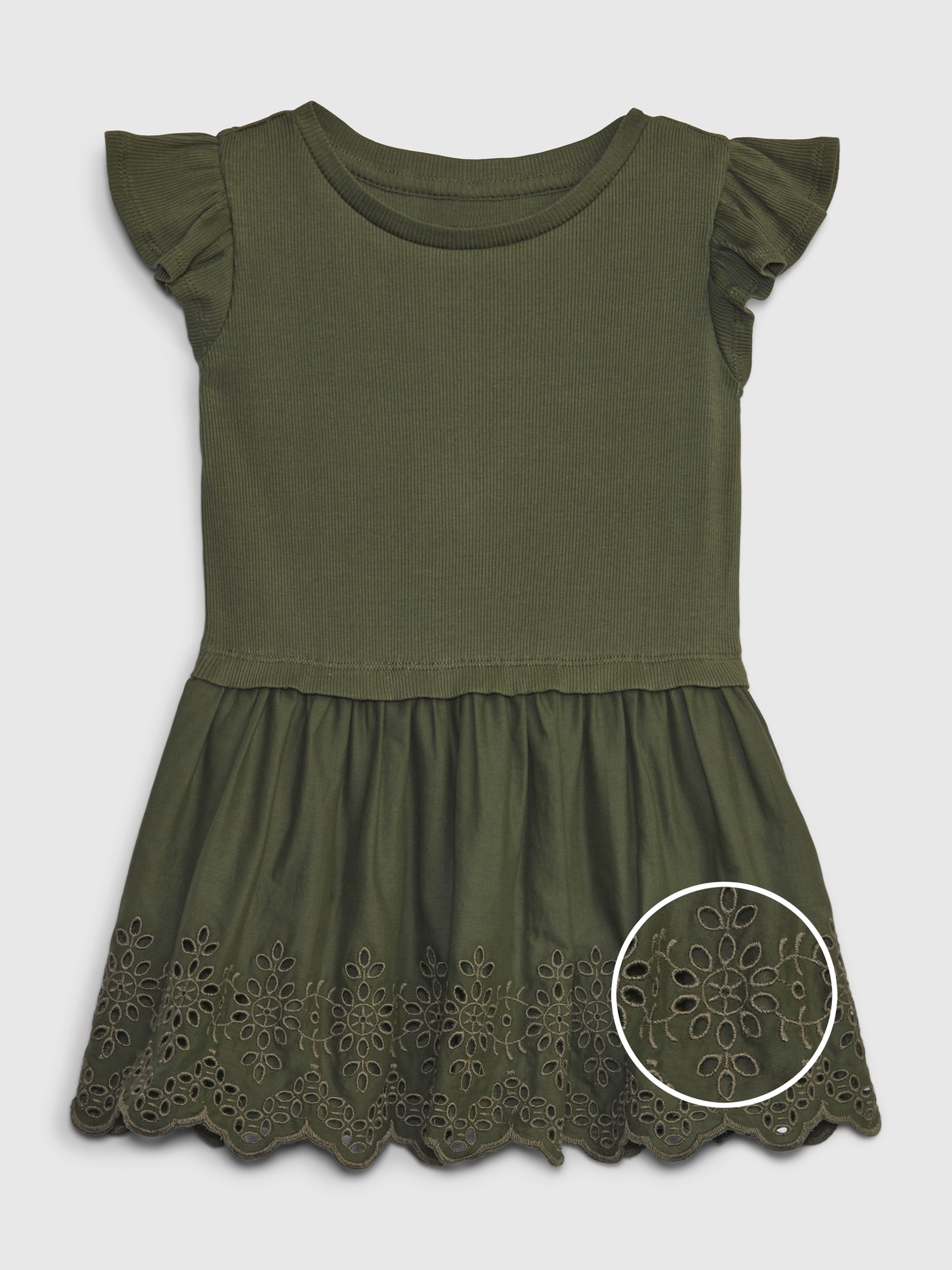 Gap Toddler Eyelet Dress green. 1