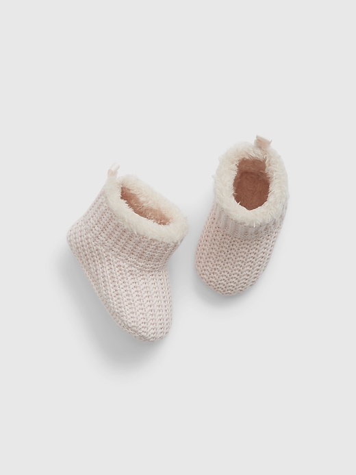 View large product image 1 of 1. Baby Sherpa-Lined Sweater Booties