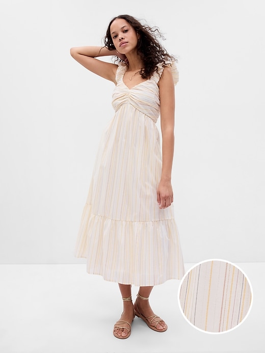 Image number 1 showing, Ruched Tiered Midi Dress