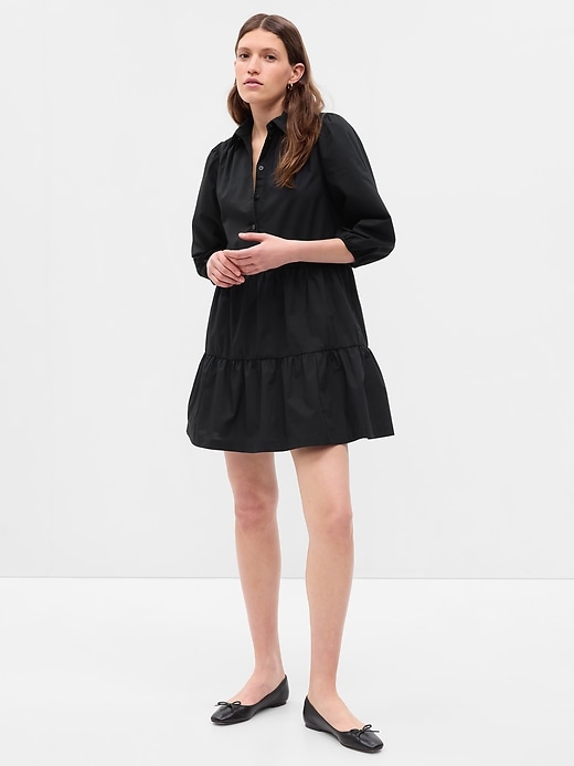 Image number 1 showing, Tiered Mini Shirtdress