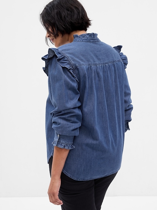 HOLIDAY DENIM RUFFLE BIG SHIRT HOLIDAY（ホリデイ）の「DENIM RUFFLE