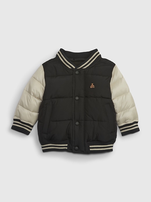 Image number 3 showing, Baby Recycled Varsity Puffer Jacket