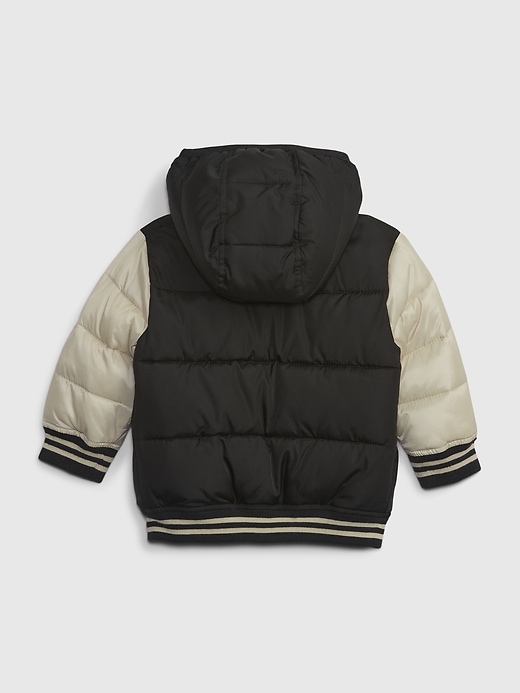 Image number 2 showing, Baby Recycled Varsity Puffer Jacket