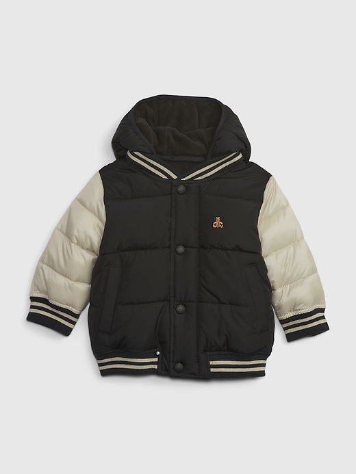 Image number 1 showing, Baby Recycled Varsity Puffer Jacket