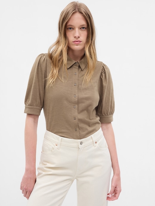 Image number 1 showing, Puff Sleeve Shirt
