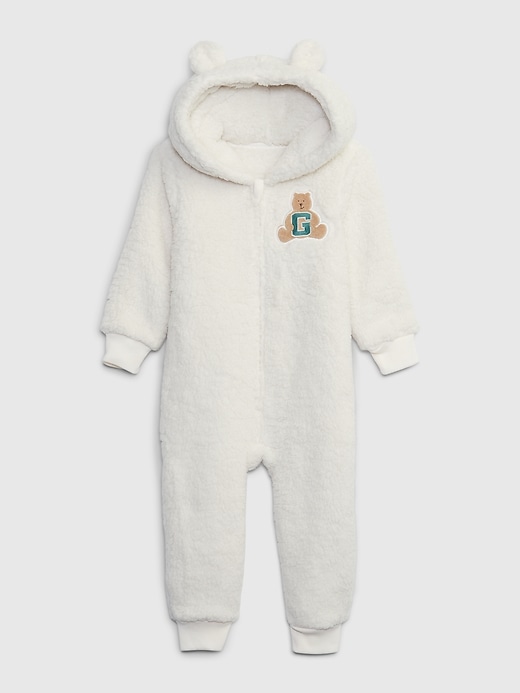 Image number 1 showing, babyGap Recycled Sherpa Hoodie PJ One-Piece