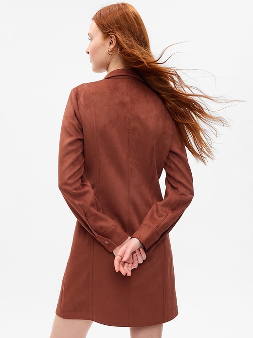 Image number 2 showing, Faux-Suede Mini Shirtdress