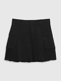 High Rise Pleated Utility Mini Skirt