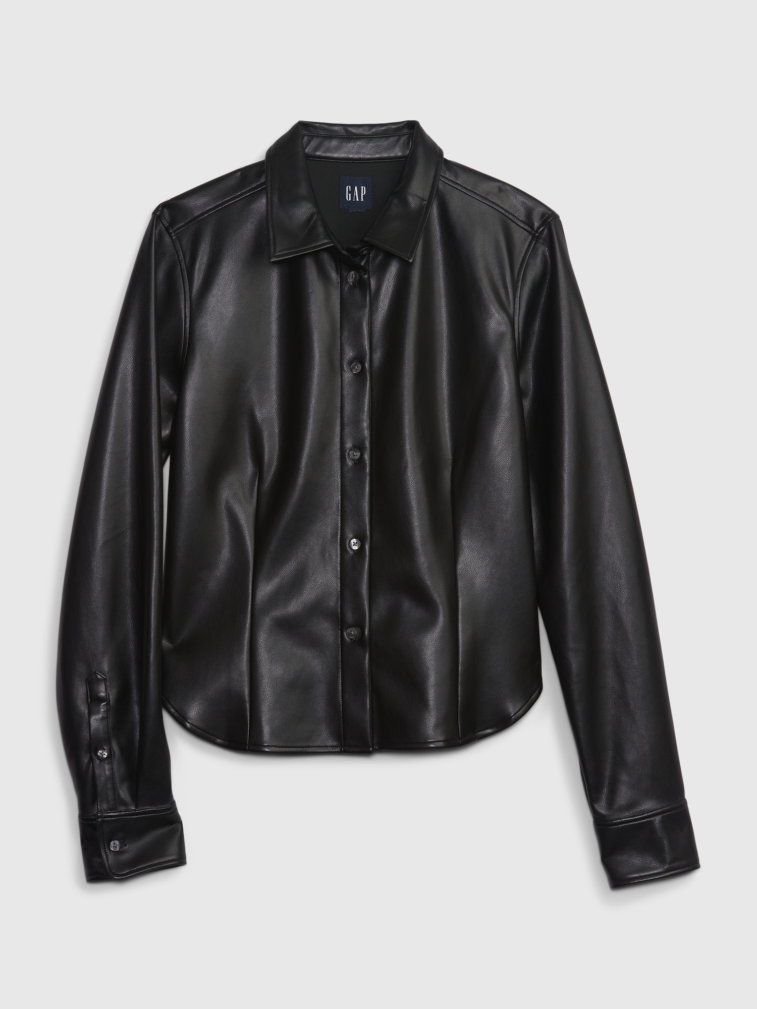 ジャケット・アウター SOFTHYPHEN FAUX LEATHER CROPPED SHIRT