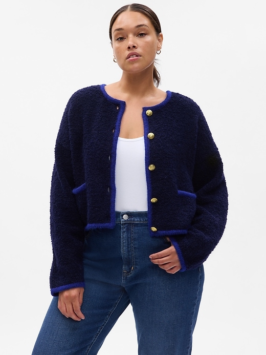 Image number 4 showing, Boucle Cropped Sweater Jacket