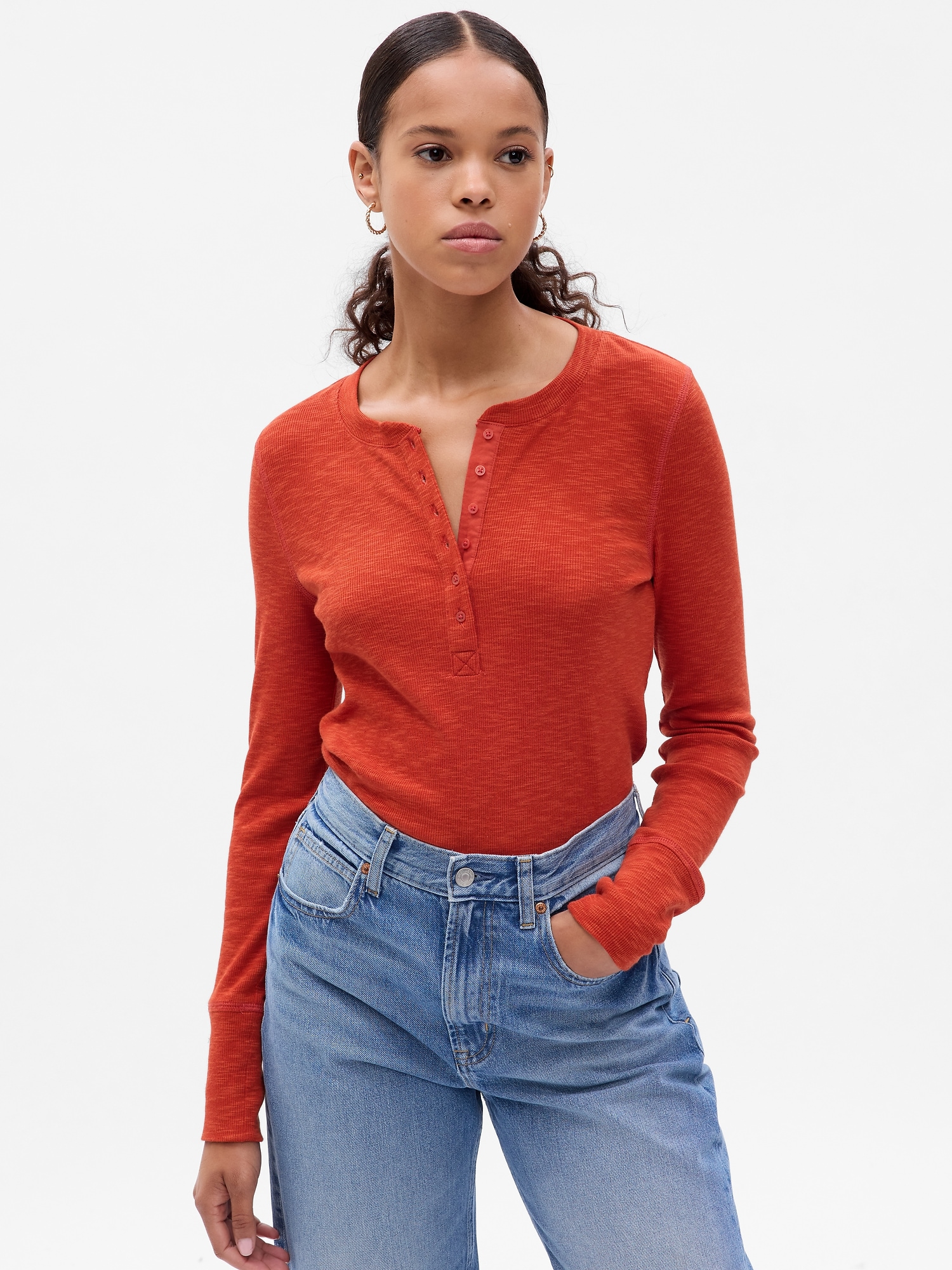 Essential Rib Henley T-Shirt | Gap