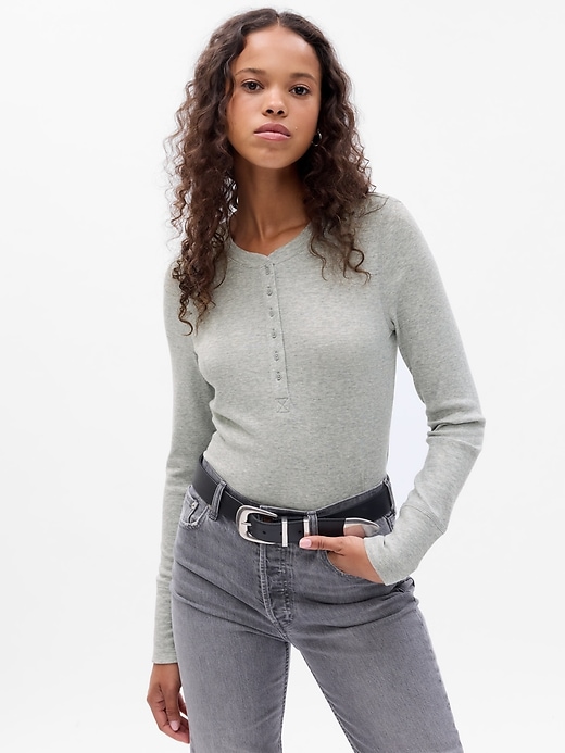 Essential Rib Henley T-Shirt | Gap