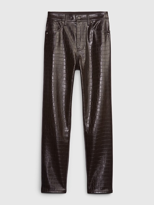 High Rise Vegan Croc Leather Cheeky Straight Pants | Gap