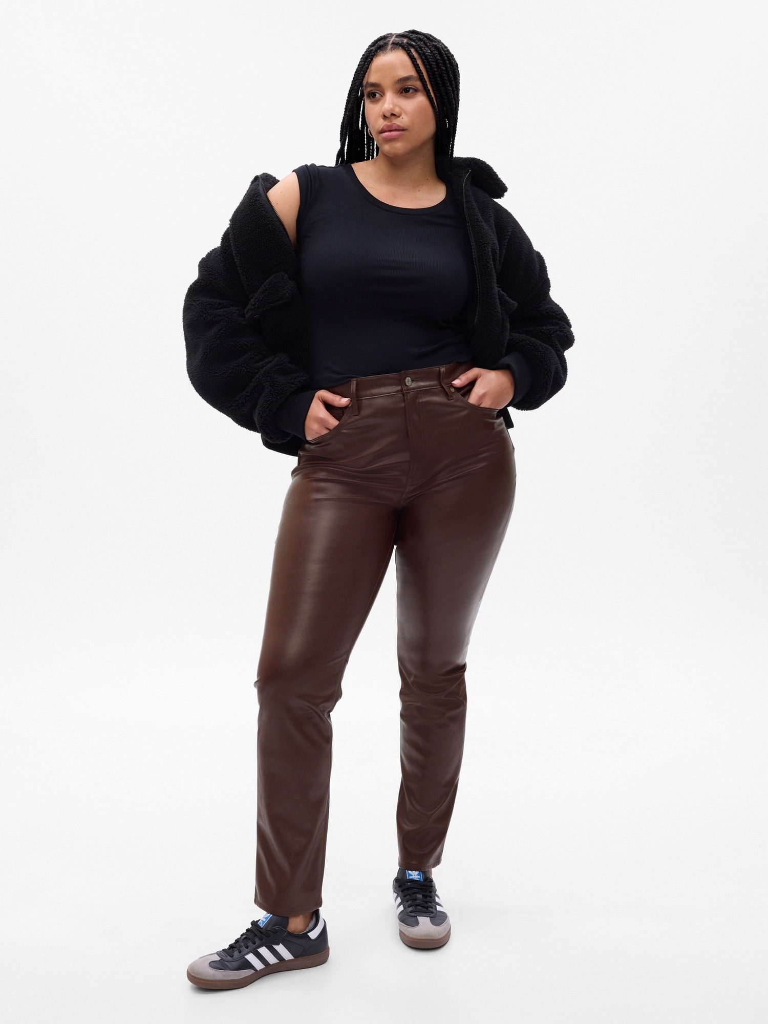 Leather Pants for Women Sexy Skinny Fit Solid Fashion Legging High