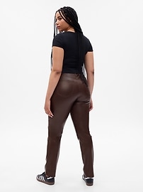 Vintage black leather pants , Size 8 , Brand is Gap