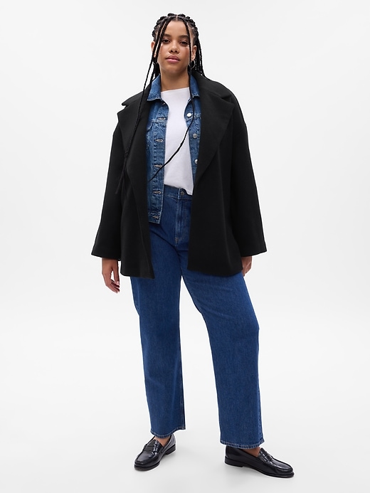 Wool Short Wrap Coat Gap