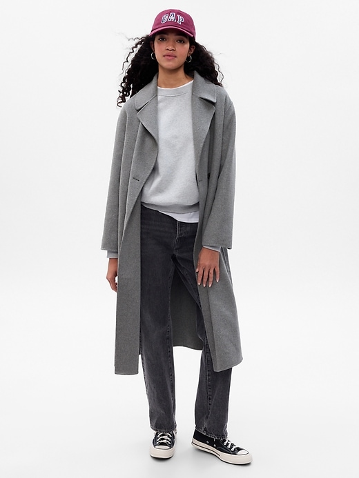 Image number 1 showing, Relaxed Wool Wrap Coat