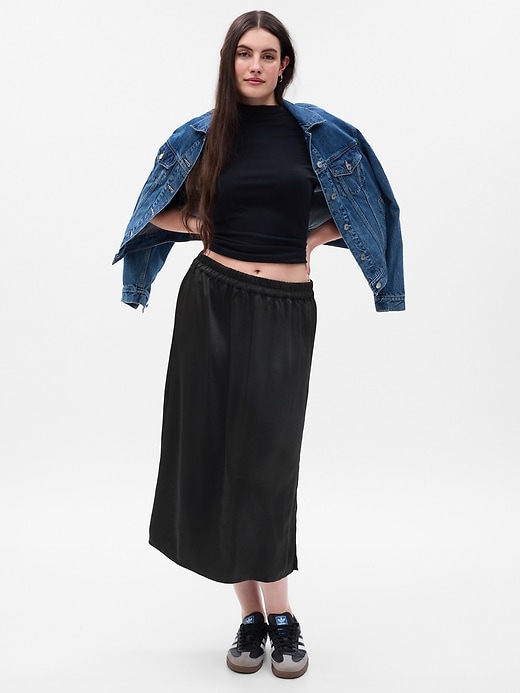 Image number 4 showing, Satin Midi Skirt