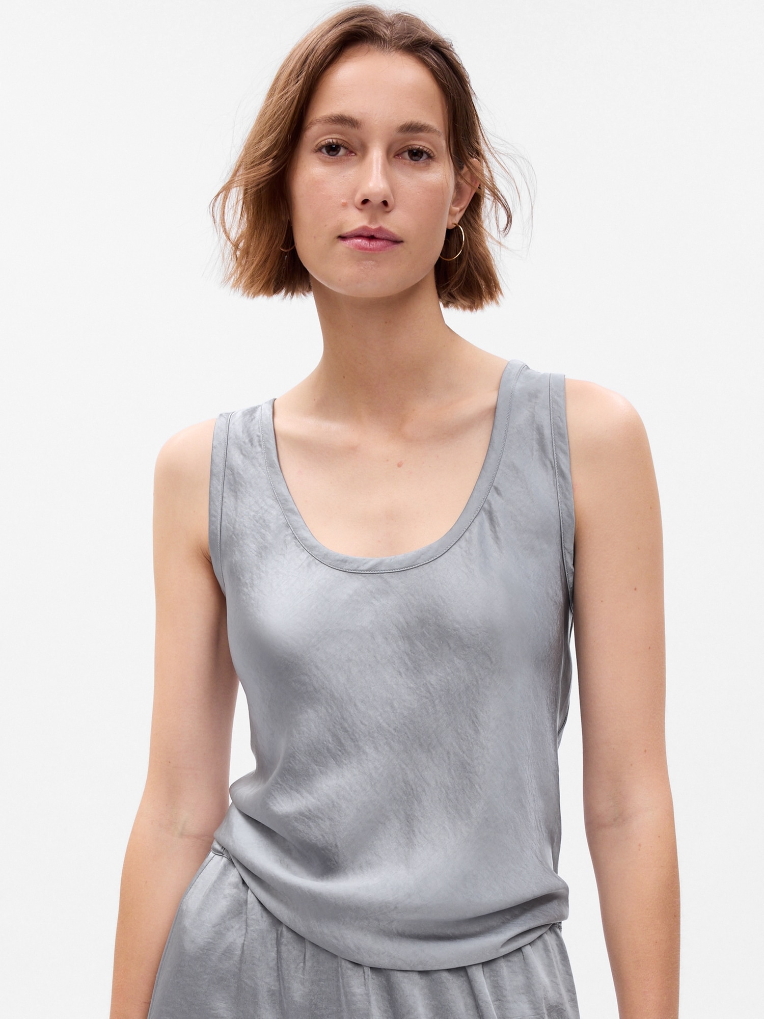 【新品】OMMO SATIN DRAPE TANK TOP 新品】OMMO SATIN DRAPE TANK TOP 新品】OMMO SATIN DRAPE TANK TOP