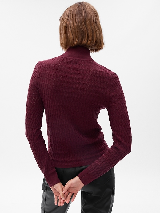 Image number 2 showing, Pointelle Turtleneck Sweater