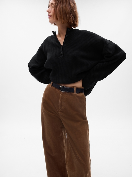 Image number 3 showing, Mid Rise Loose Corduroy Pants