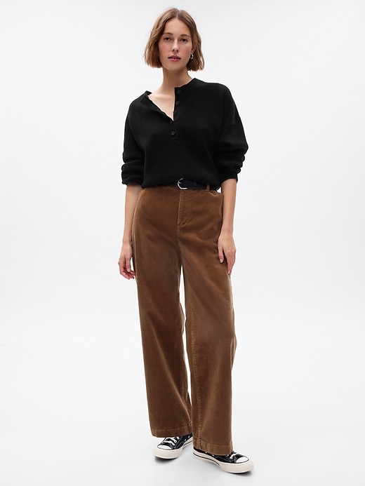 Image number 1 showing, Mid Rise Loose Corduroy Pants