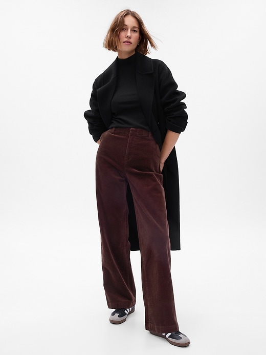 L'image numéro 9 présente Pantalon en velours côtelé Washwell à coupe ample des années 90 à taille basse moyenne.