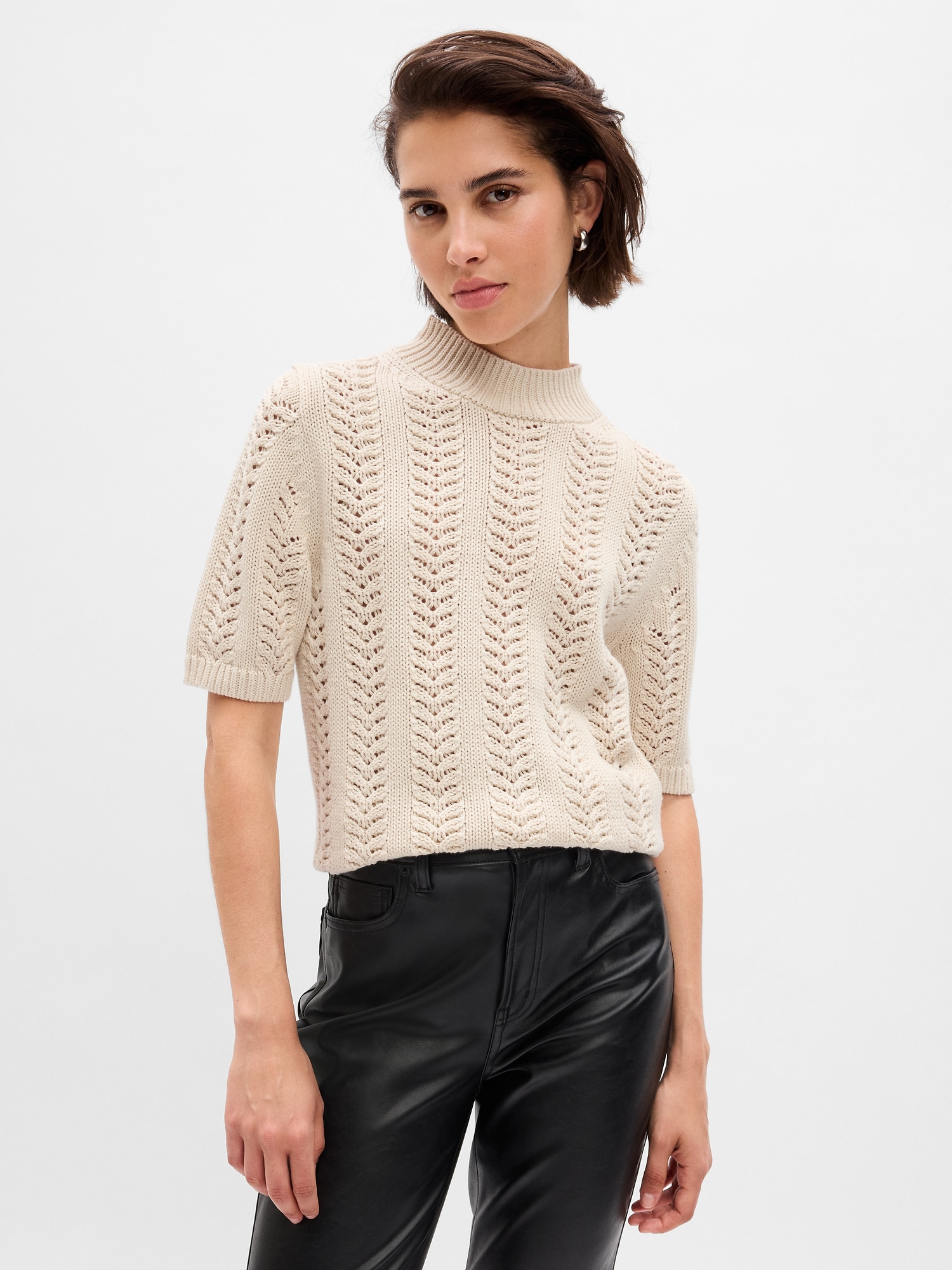 Pointelle Mockneck Sweater | Gap