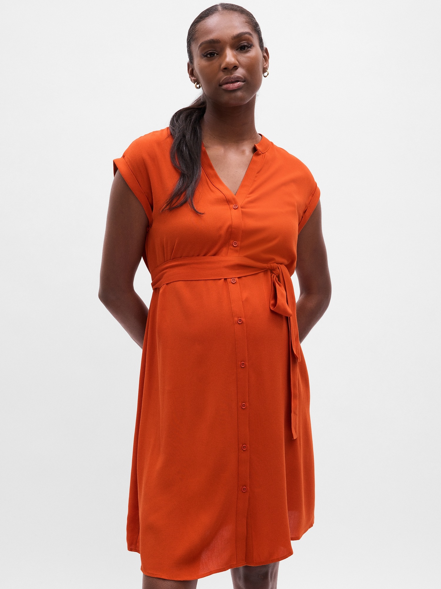 Maternity ButtonFront Midi Dress Gap