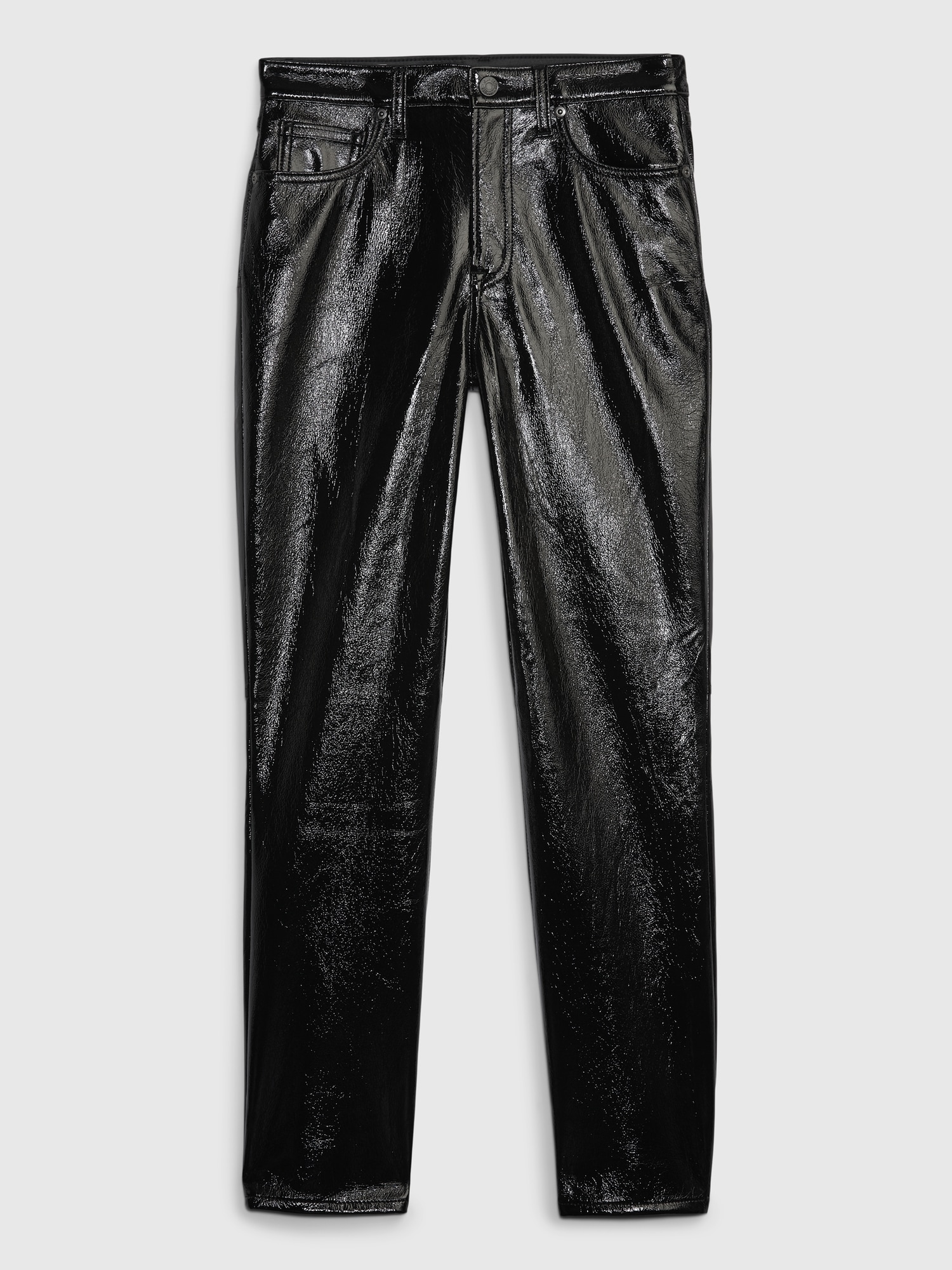 Vintage black leather pants , Size 8 , Brand is Gap