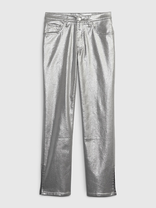 L'image numéro 6 présente Taille basse moyenne  Jean ample années 90 en denim Washwell métallisé