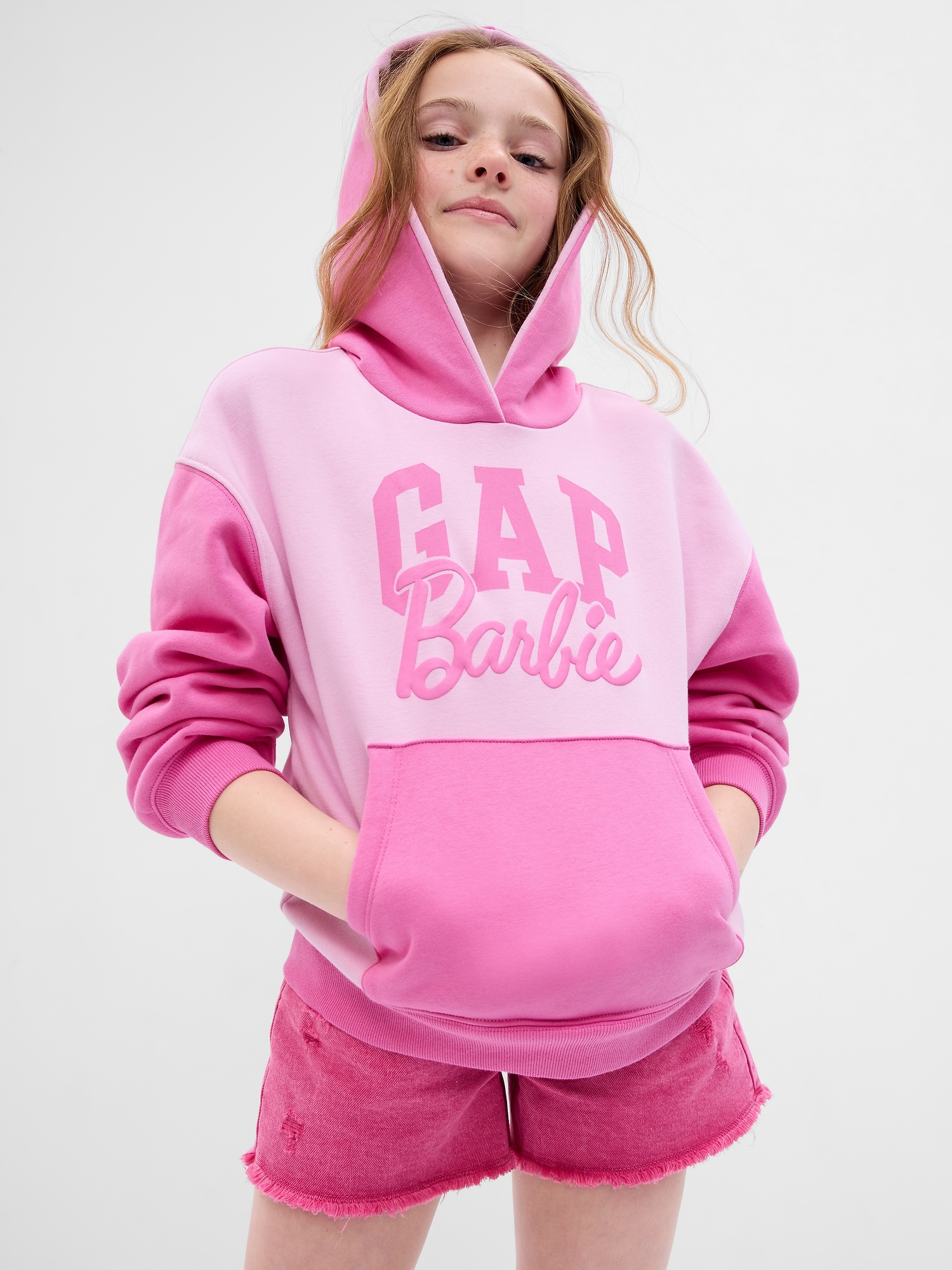 Little Girls Barbie Graphic Sweatshirt and Leggings - White
