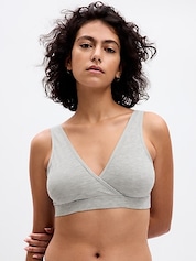 M&S Maternity Nursing Bra Cotton Rich Non-Wired Non-Padded 32D Grey Mix  BNWoT