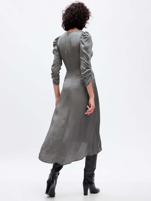 Image number 2 showing, Ruched Satin Midi Dress