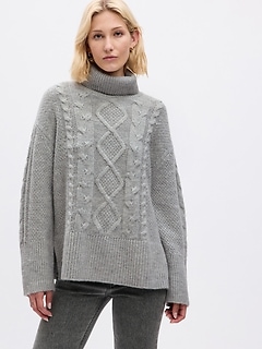 24/7 Split-Hem Cable-Knit Sweater