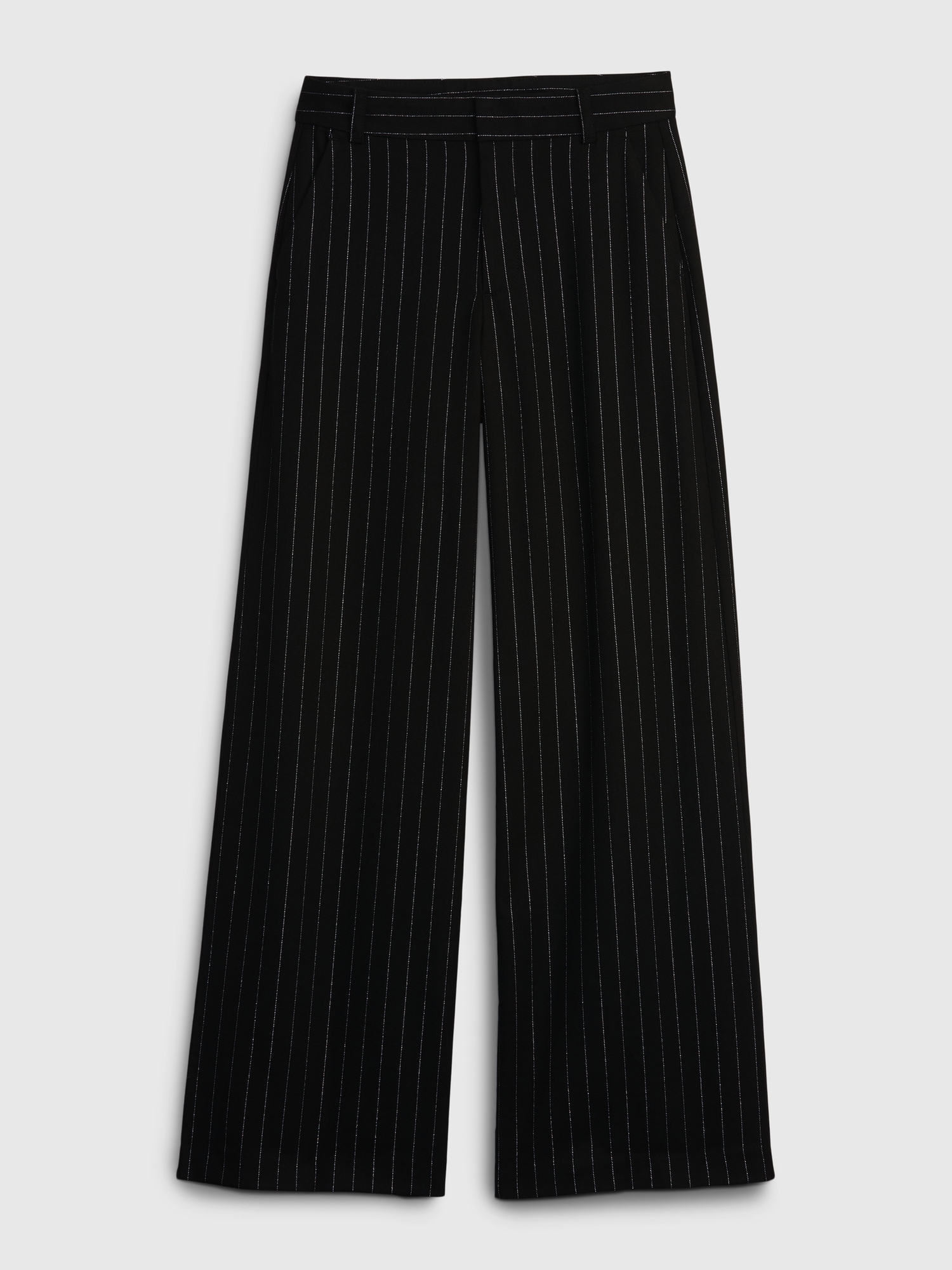 High Rise Metallic Stripe Wide-Leg Trousers