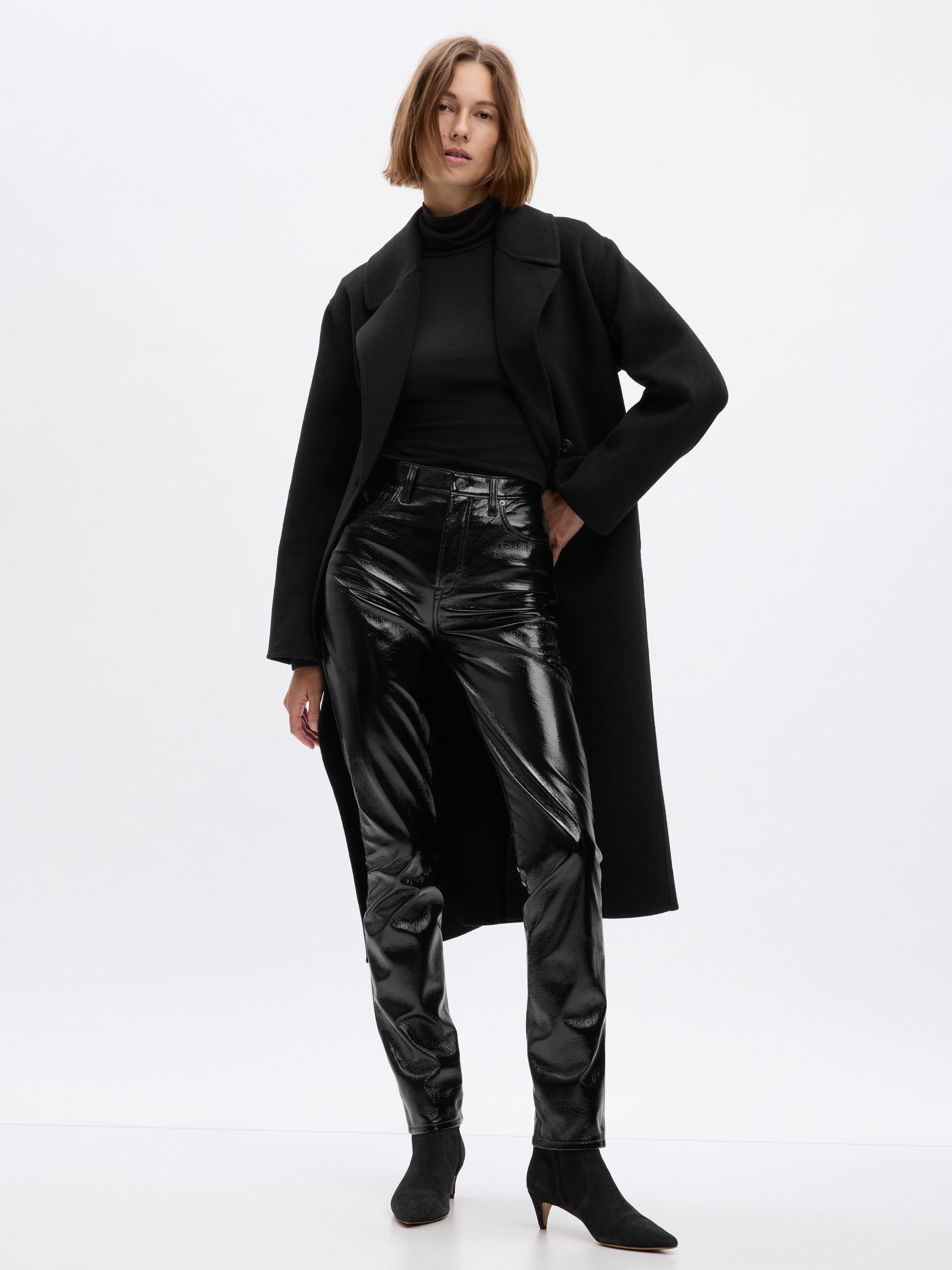 パンツ 90s vintage black leather straight pant 90s Vintage Leather Trousers – www.officialzenden.co.uk